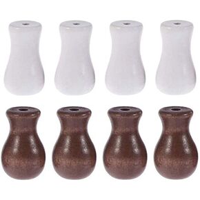 16pcs Window Blind Wood Cord Knobs Wooden Hanging Ball Blind Small Pendants Drops Pull End for Blinds or Shades DIY Home Decoration Curtain Craft(brown,white)