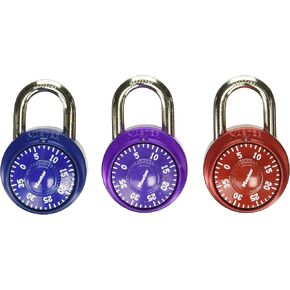 Master Lock 1530T Combination Padlock, Bright Metallic, Each Pack Contains 2 Locks, Colors May Vary, Pack of 4