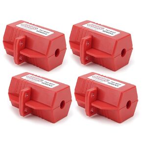 FILFEEL Plastic Electrical Plug Lockout, 4pcs, ABS Material, For Most Plugs and Shackle Diameter, Industrial Tool for Air Conditioning Tv Power Rationing / Off