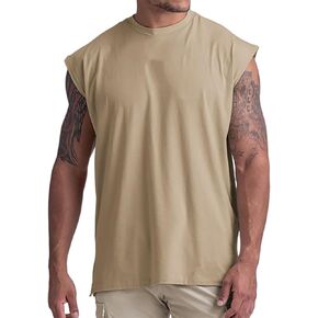 GINTPK Men's Sleeveless Workout Shirt Cotton Cut Off Shirt Activewear Tank Tops