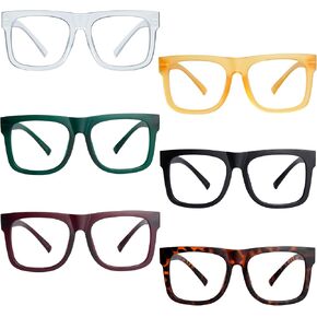 BFOCO Reading Glasses Metalless Screwless Spring Hinges for Men 6 Pack Vintage Readers +3.75