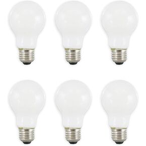 لمبة الإضاءة سيلفانيا LED TruWave Natural Series A19، ما يعادل 40 وات، كفاءة 5.5 وات، قابلة للتعتيم، 450 لومن، متجمد 2700 ك، أبيض ناعم - 6 عبوات (40816) in Kuwait