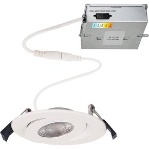 WAC Lighting, Lotos 4in LED Round Adjustable 5-CCT Selectable 2700K-3000K-3500K-4000K-5000K Recessed Kit in White