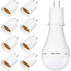 8 Pcs E26/E27 light socket to plug adapter Converts Outlet to Lamp Socket, 660 Watt, 125 Volt Light Bulb Socket to Plug Adapter, White