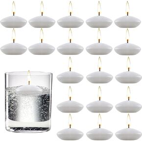 50 Pieces 1.5 Inch Valentine's Day Floating Candles, Unscented Floating Candles for Centerpieces Dripless Wax Discs for Wedding, Valentine's Party, Pool Party, Spa & Bathtub(White) in Kuwait
