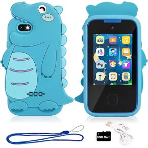 MUSUNFE Toys for Age 3 4 5 6 7 8 9 10 11 12 Year Old Kids Smart Phone for Girls Toys Dinosaur Gifts Phone Touchscreen Learning Toy Christmas Birthday Toys Gifts for Girls with 8G SD Card