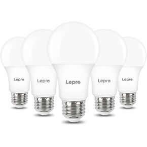Lepro Dimmable LED Light Bulbs 60 Watt Equivalent, 9.5W 800LM Daylight White 5000K, A19 E26 Standard Medium Base, UL FCC Listed, 15000 Hour Lifetime, 6 Packs