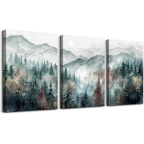 TTHYUEWS Wall Art For Living Room Wall Decor For Bedroom Modern Office Pictures Blue Sea Beach Posters Canvas Painting Wall Art Bathroom Seascape Prints Artwork Canvas Art Framed Ready to Hang 3pcs