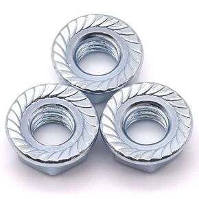 1/4-20 UNC Serrated Flange Hex Locknuts Zinc Plated Carbon Steel 50 Pack