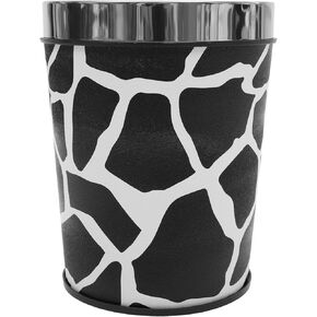 سلة قمامة مستديرة فاخرة مع غطاء، سلة مهملات المكتب، سلة مهملات الحمام، دلو ورقي صغير للمنزل (طباعة بقرة) in Kuwait