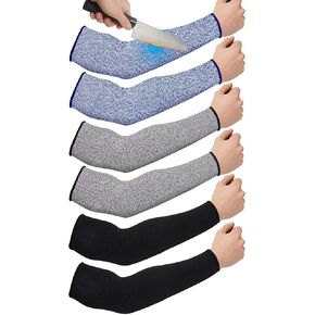 Neer 3 Pairs Cut Resistant Arm Sleeves Level 5 Arm Guard Protectors for Thin Skin Bruising Protective Sleeves for Men Women
