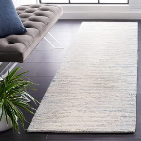 Safavieh Abstract Collection Runner Rug - 2'3" x 8', Ivory & Light Blue, Handmade Wool, Ideal for High Traffic Areas in Living Room, Bedroom (ABT926L)