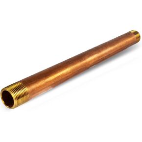 Everflow Supplies NPBR3412 12" Long Brass Nipple Pipe Fitting with 3/4" Nominal Diameter and NPT Ends