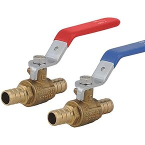LD Valve- 1/2'' PEX Brass Ball Valve, 1/2-in PEX LF Brass Shut off Ball Valve with Red and Blue Long Lever,1/4 Turn PEX Water Valve with cUPC Certified for Cold and Hot water (2-Pack)