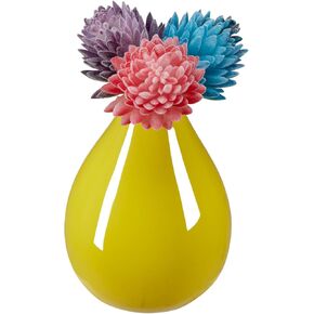 Mini Vase Including Flowers, Single Yellow Small Vase with Flowers, Birthday Gift in Saudi Arabia