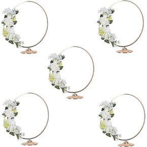 Pack of 5 Wedding Decoration Table Centerpiece Hoop Flower Stand Metal Round Vases Gold Rack Event Party Decor in Saudi Arabia