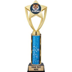 Crown Awards Mascot Trophies, 11" Gold Star Mascot Tigers Trophy with Engraving Included Prime