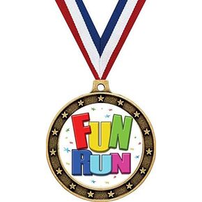 Gold Fun Run Medals - 2.5" Fun Run Award Medals Prime