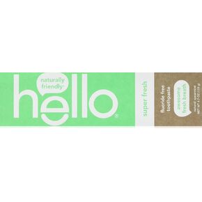 HELLO Super Fresh Fluoride Free Spearmint Toothpaste, 4.7 OZ