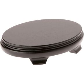 Plymor Black Oval Wood Veneer Footed Display Base, 7.25" W x 5.25" D x 1.5" H