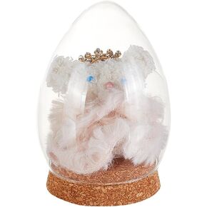 1 Pc Egg Glass Display Dome Cloche, 3.19x4.53 Inch Cloche Bell Jar Terrarium with Cork Base Decorative Display Dome Case for Plants Flower Christmas Display Decoration, Clear