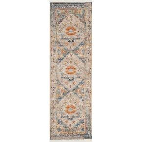 SAFAVIEH Persian Collection Runner Rug - 2'2" x 7', Blue & Multi, Oriental Distressed Fringe Design, Non-Shedding & Easy Care, Ideal for High Traffic Areas in Living Room, Bedroom (VTPB438B)