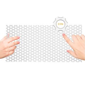 Perforated Metal Sheets Expanded Metal Mesh, Perforated Stainless Steel Sheet 16" x 12" Stainless Steel Perforated Sheet Metal Screen Panel Decorative Met, 0.2" Hole, 0.0437" Thickness