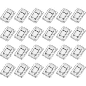 PATIKIL Toggle Catch Lock 1.4" x 0.9", 24 Pack Metal Buckle Hasp Lock Latch Clasp for Jewelry Box Wooden Case Decoration, Silver