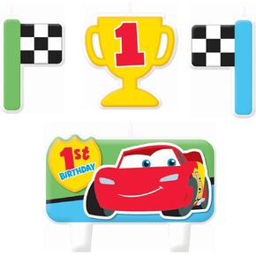 Amscan Disney 1st Birthday Cars Molded Candle