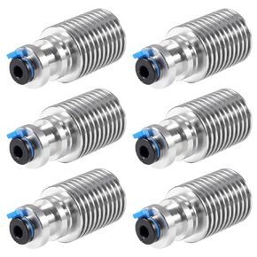 6pcs V6 Heat Sink 1.75mm, Aluminum Cooler Heatsink,3D Printer Radiator for V6 Prusa i3 MK3 J-Head Extruder Hotend Bowden,Remote Built-in Bowden Tube Connector with Collet Clip