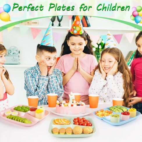 10 Inch Portion Control Divided Plates for Healthy Eating, 4PCS Unbreakable Wheat Straw Dinner Plate BPA Free, Plates for Kids Adults Picnic,Reusable Plates (4 PACK) in Saudi Arabia