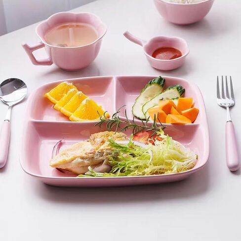 10 Inch Portion Control Divided Plates for Healthy Eating, 4PCS Unbreakable Wheat Straw Dinner Plate BPA Free, Plates for Kids Adults Picnic,Reusable Plates (4 PACK) in Saudi Arabia
