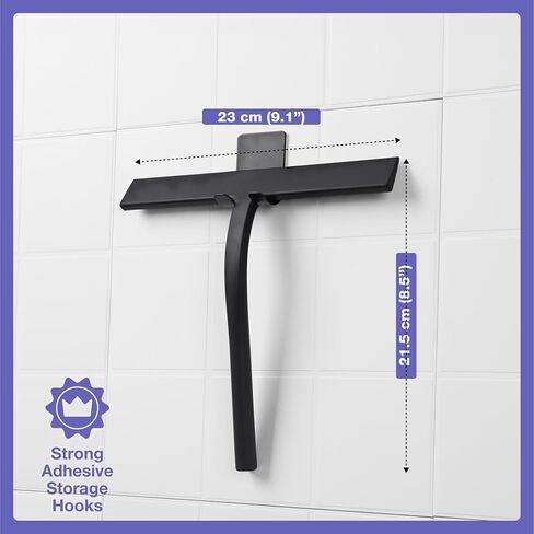 Kincmax All-Purpose Shower Squeegee - Stainless Steel Silicone Bath Squeegee - Window Shower Door Squeegee for Shower Glass Doors with Hook - Bathroom Shower Kitchen - Medium White in Saudi Arabia
