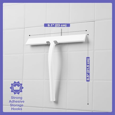 Kincmax All-Purpose Shower Squeegee - Stainless Steel Silicone Bath Squeegee - Window Shower Door Squeegee for Shower Glass Doors with Hook - Bathroom Shower Kitchen - Medium White in Saudi Arabia