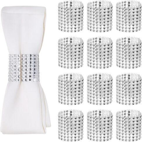 Napkin Rings Bulk Penta Angel 50pcs Adjustable Self Adhesive Tapes Rhinestone Napkin Holders for Rolling Tableware Wedding Christmas Graduation Party Table Decoration (Gold, 4×13cm) in Kuwait