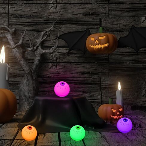 Anditoy 12 حزمة من أضواء مقلة العين للهالوين LED شموع للزينة الداخلية للهالوين ديكور المنزل للهالوين in Kuwait