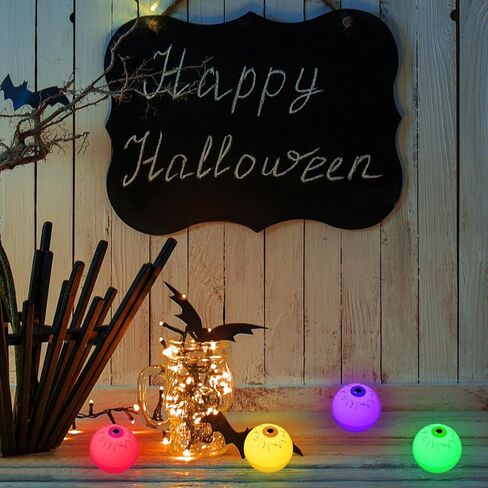 Anditoy 12 حزمة من أضواء مقلة العين للهالوين LED شموع للزينة الداخلية للهالوين ديكور المنزل للهالوين in Kuwait