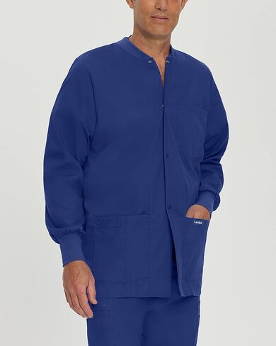 Landau Essentials Relaxed Fit 5-Pocket Snap-Front Scrub Jacket for Men 7551 in Saudi Arabia