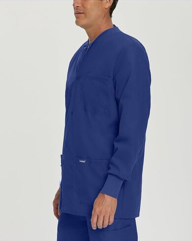 Landau Essentials Relaxed Fit 5-Pocket Snap-Front Scrub Jacket for Men 7551 in Saudi Arabia