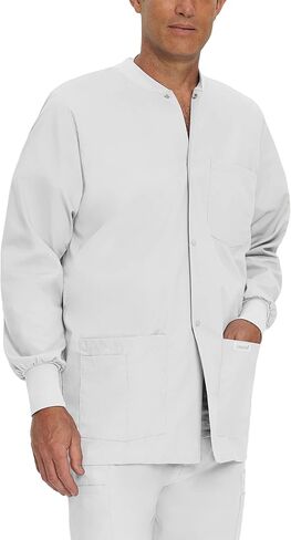 Landau Essentials Relaxed Fit 5-Pocket Snap-Front Scrub Jacket for Men 7551 in Saudi Arabia