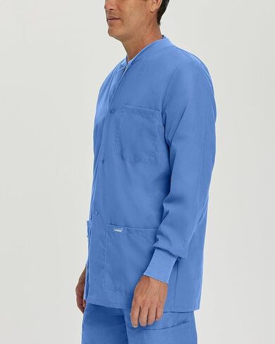 Landau Essentials Relaxed Fit 5-Pocket Snap-Front Scrub Jacket for Men 7551 in Saudi Arabia