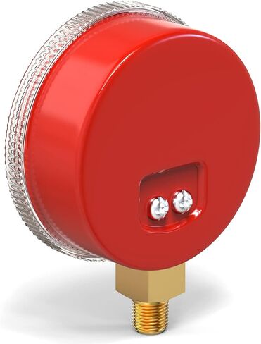 MEANLIN MEASURE Refrigeration Pressure Gauge, 1/8"NPT, 0-800Psi, 2-3/4" Dial, R-404A, R-22, R-410A, Degree F, with 1/8" x 1/4" NPT and 1/8" x 3/8" NPT Hex Bushing, Red Dial, Lower Mount in Saudi Arabia