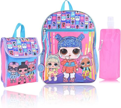 LOL Dolls Backpack and Lunch Box for Girls Bundle ~ Deluxe 16" L.O.L Backpack, Insulated Lunch Bag, and Over 300 LOL Stickers (LOL Dolls School Supplies) in Saudi Arabia