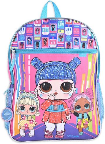 LOL Dolls Backpack and Lunch Box for Girls Bundle ~ Deluxe 16" L.O.L Backpack, Insulated Lunch Bag, and Over 300 LOL Stickers (LOL Dolls School Supplies) in Saudi Arabia