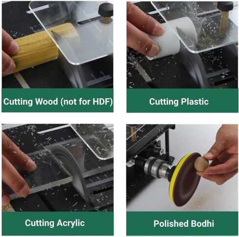 Multi-Functional Table Saw,200W Mini Desktop Electric Saw Cutter Speed & Angle Adjustable for Wood Plastic Acrylic Cutting in Kuwait