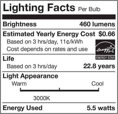 Cree Lighting TA19-04530MDFH25-12DE26-1-12 6-1-12 A19 40W لمبة LED مكافئة (خافتة) 460 لومن أبيض ساطع 3000K، (عبوة من قطعتين) in Kuwait