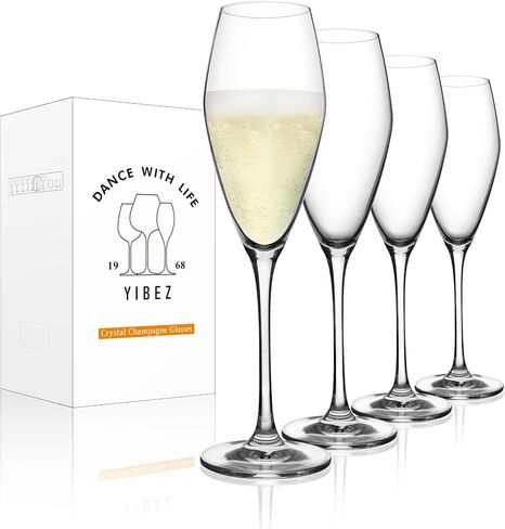 Champagne Flutes, Set of 2 Crystal Champagne Glasses, 9 OZ Prosecco Glasses, Housewarming/Wedding Gifts in Saudi Arabia