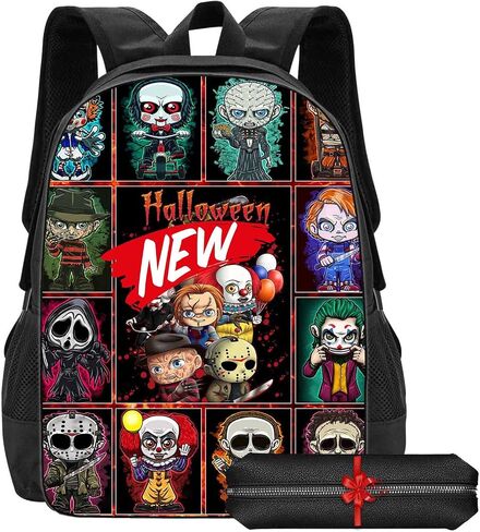 Kids 3D HD Horror Backpack Boys Girls Halloween Horror Movie Schoolbag-1 in Saudi Arabia