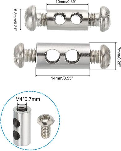 PATIKIL Wire Rope Clips, 1 Set/20cs Steel Cable Clamps 3mm 3.5mm Double Holes Wire Lock Rope Fittings Clip with M4*0.7 Screws for Cable in Saudi Arabia