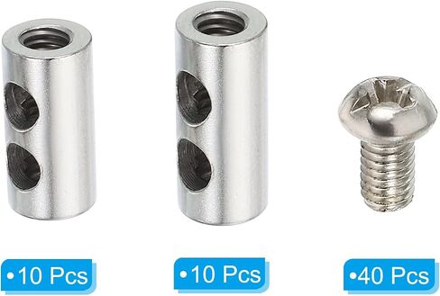 PATIKIL Wire Rope Clips, 1 Set/20cs Steel Cable Clamps 3mm 3.5mm Double Holes Wire Lock Rope Fittings Clip with M4*0.7 Screws for Cable in Saudi Arabia